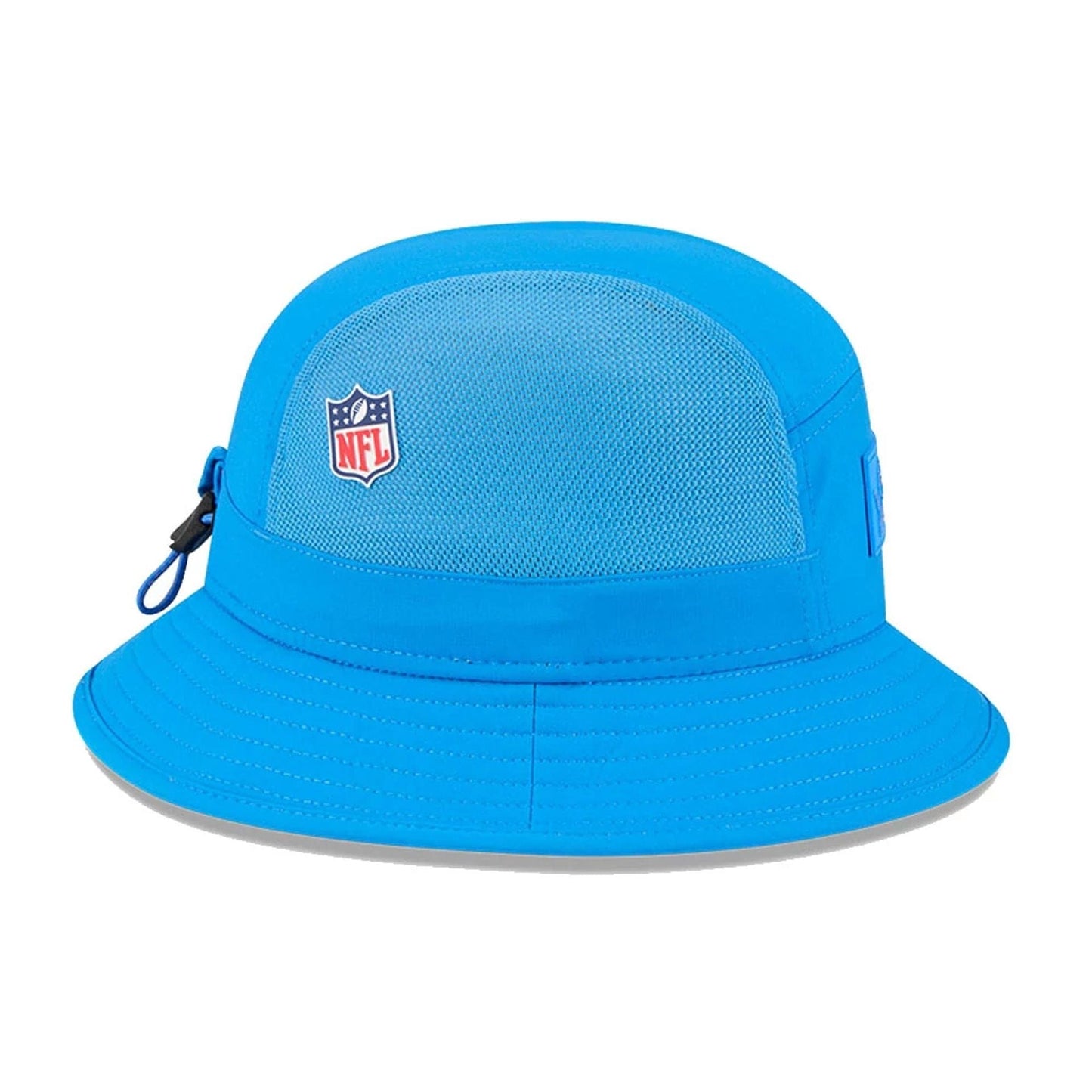 This is a Detroit Lions NFL Sideline 2025 Blue Stretch Bucket Hat 3