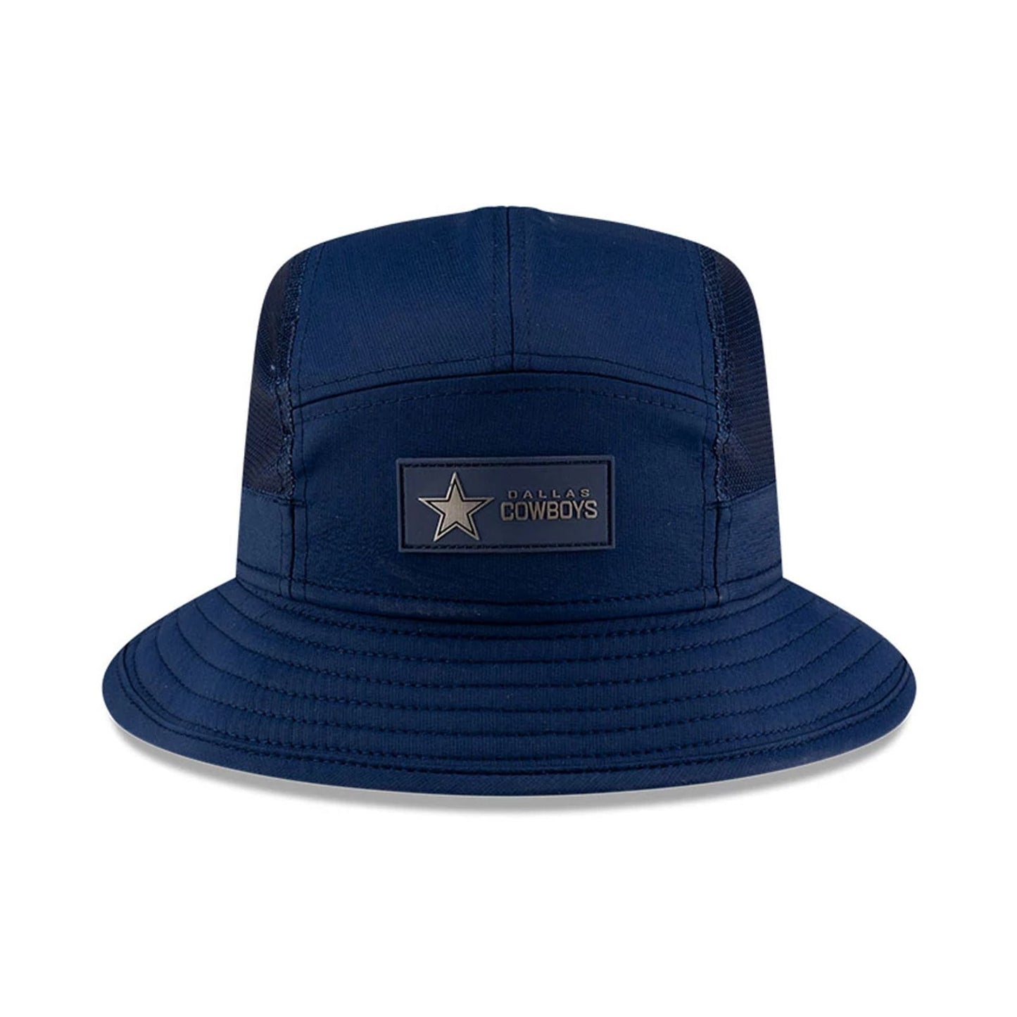 This is a Dallas Cowboys NFL Sideline 2025 Dark Blue Stretch Bucket Hat 2