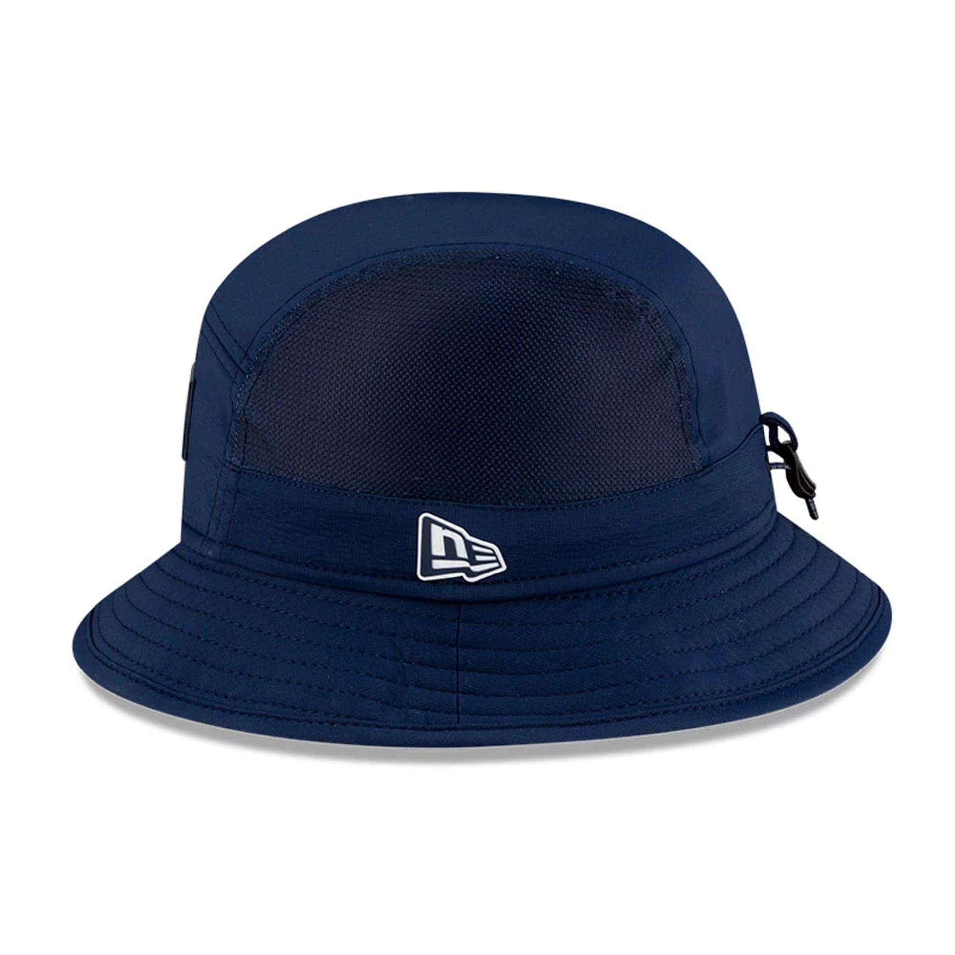 This is a Dallas Cowboys NFL Sideline 2025 Dark Blue Stretch Bucket Hat 4