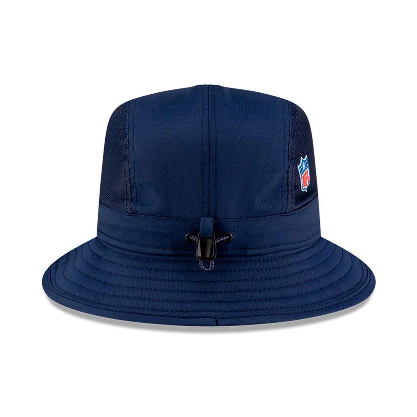 This is a Dallas Cowboys NFL Sideline 2025 Dark Blue Stretch Bucket Hat 5