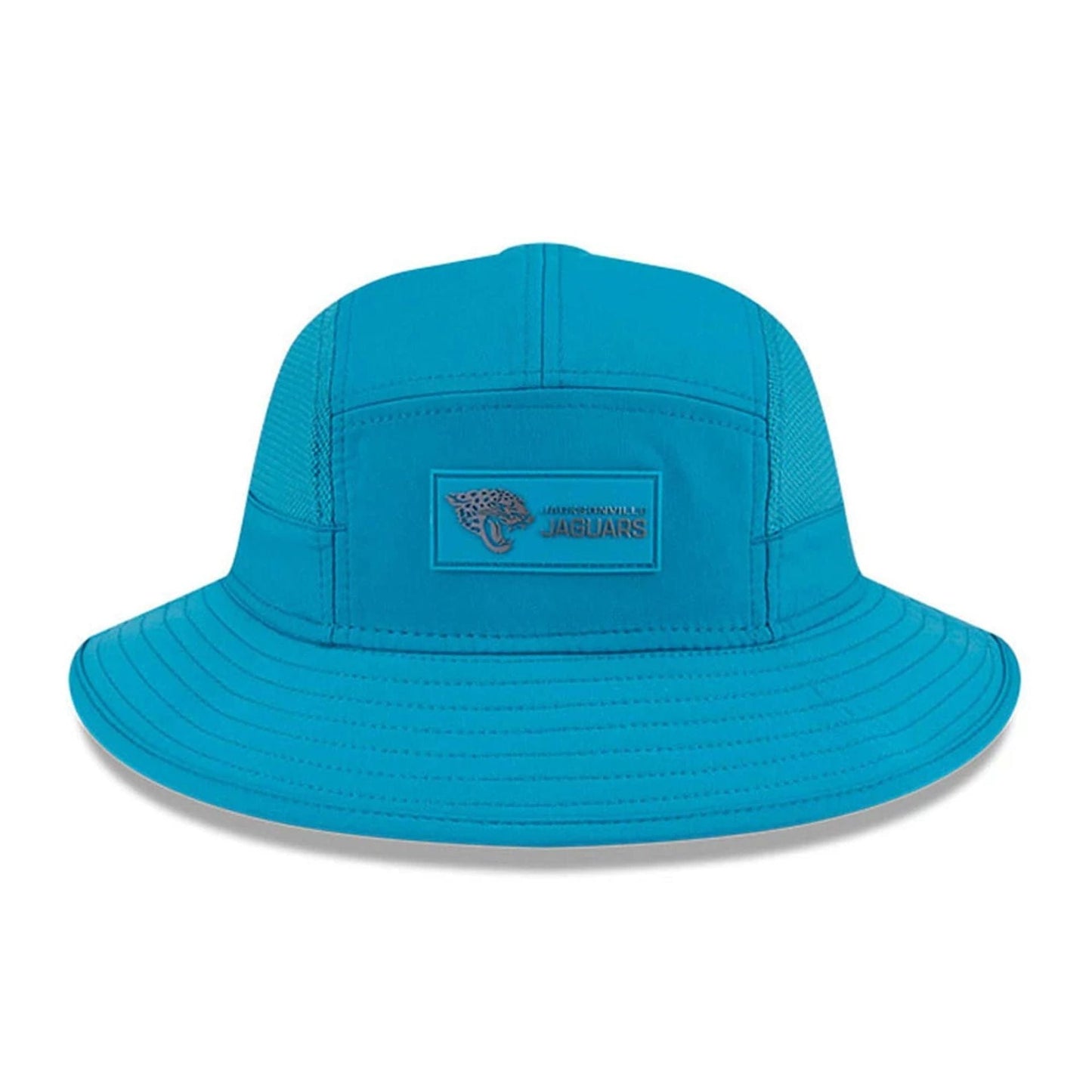 This is a Jacksonville Jaguars NFL Sideline 2025 Turquoise Stretch Bucket Hat 2