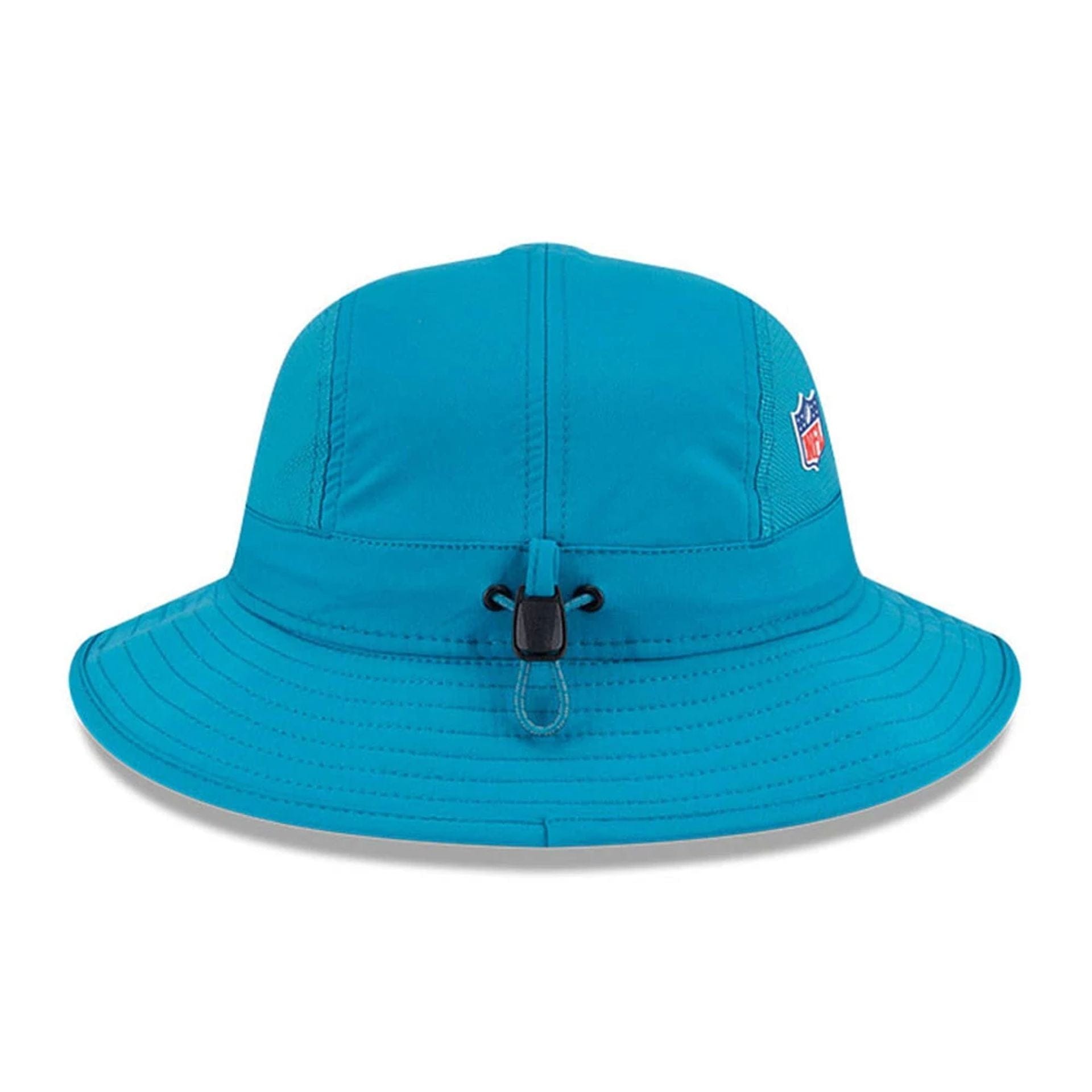 This is a Jacksonville Jaguars NFL Sideline 2025 Turquoise Stretch Bucket Hat 6