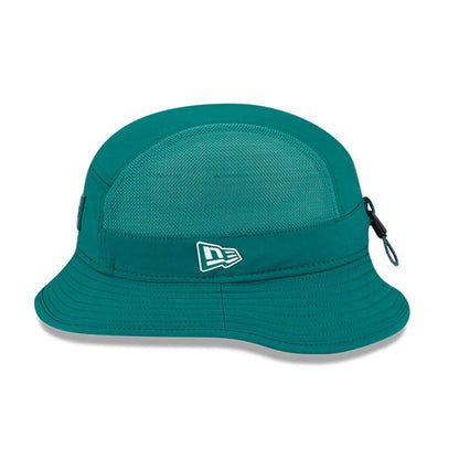 This is a New York Jets NFL Sideline 2025 Green Stretch Bucket Hat 5