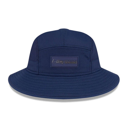 This is a Seattle Seahawks NFL Sideline 2025 Dark Blue Stretch Bucket Hat 2
