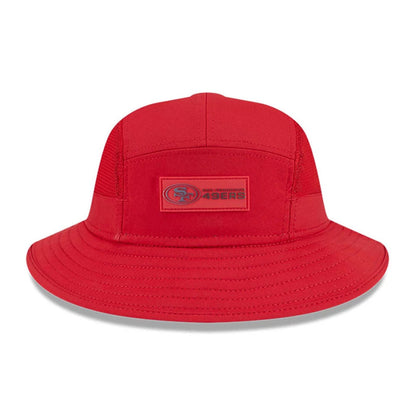 This is a San Francisco 49ers NFL Sideline 2025 Red Stretch Bucket Hat 2