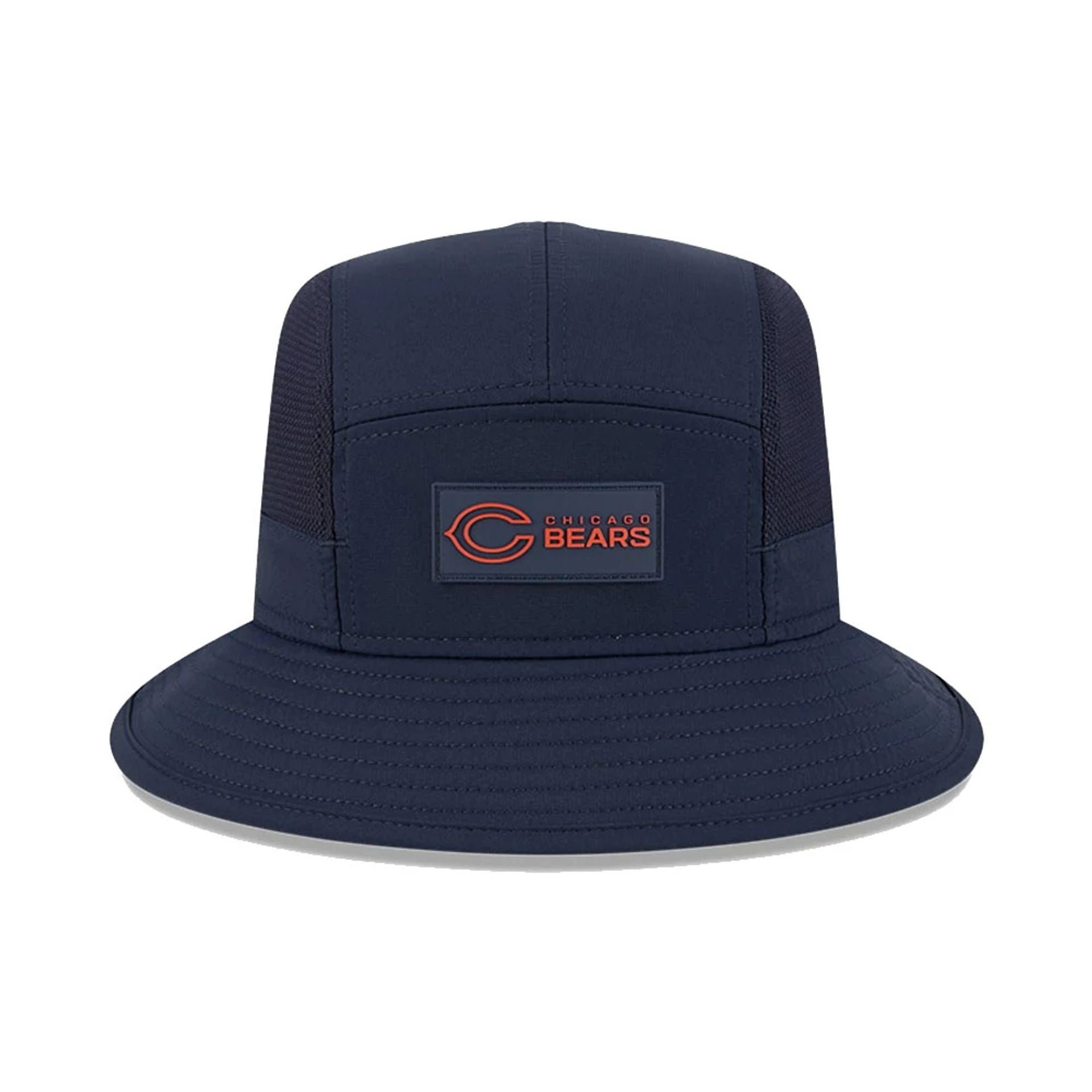 This is a Chicago Bears NFL Sideline 2025 Navy Stretch Bucket Hat 2