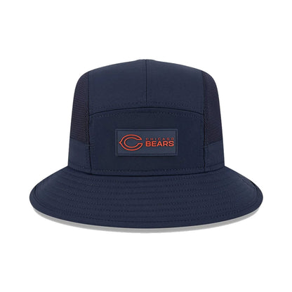 This is a Chicago Bears NFL Sideline 2025 Navy Stretch Bucket Hat 2