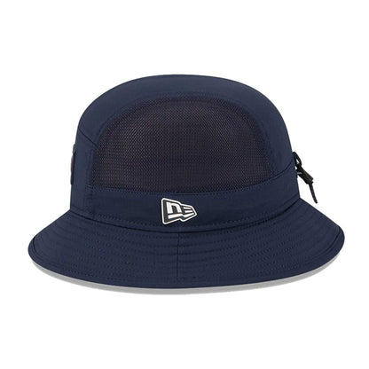 This is a Chicago Bears NFL Sideline 2025 Navy Stretch Bucket Hat 5