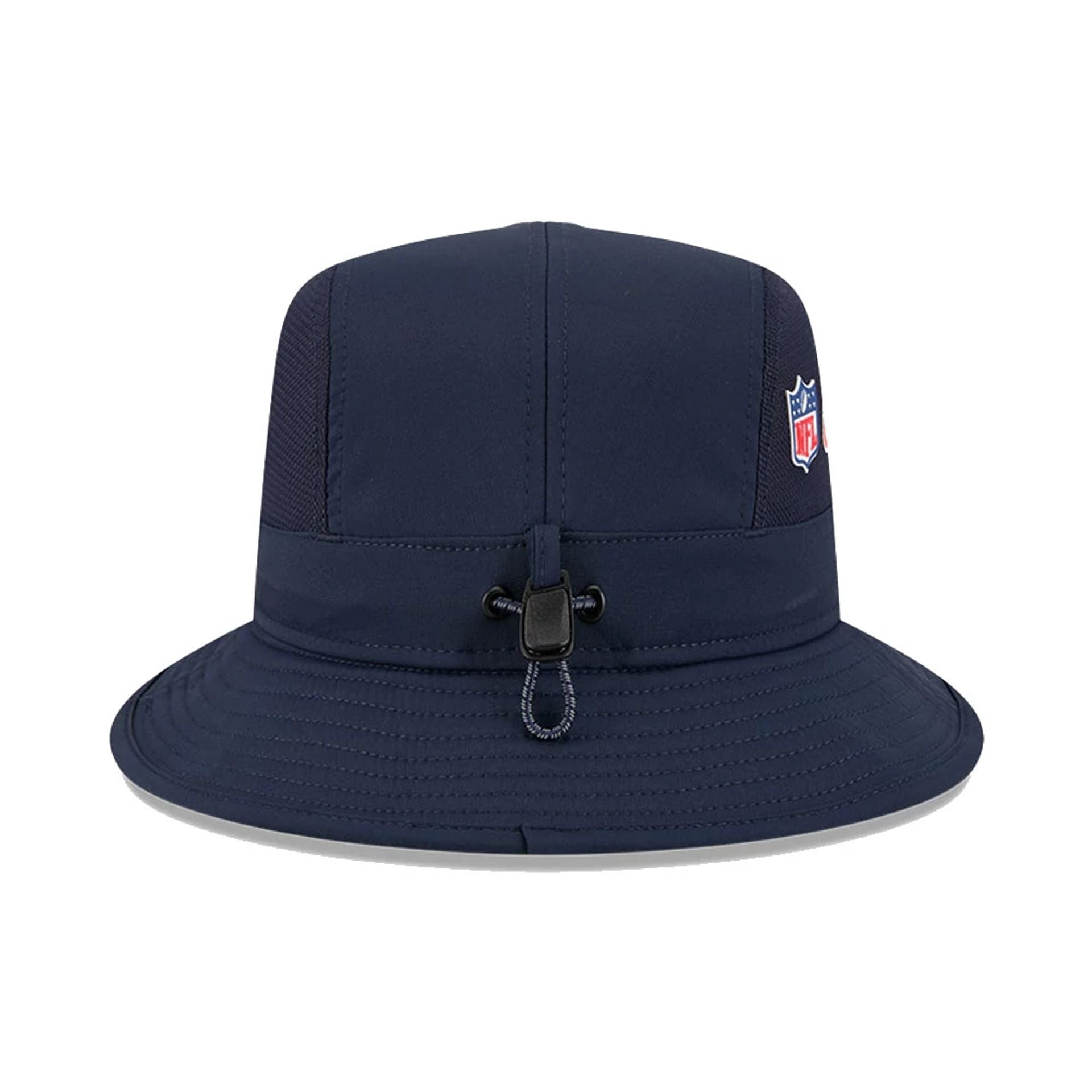 This is a Chicago Bears NFL Sideline 2025 Navy Stretch Bucket Hat 6