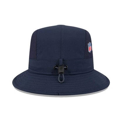 This is a Chicago Bears NFL Sideline 2025 Navy Stretch Bucket Hat 6