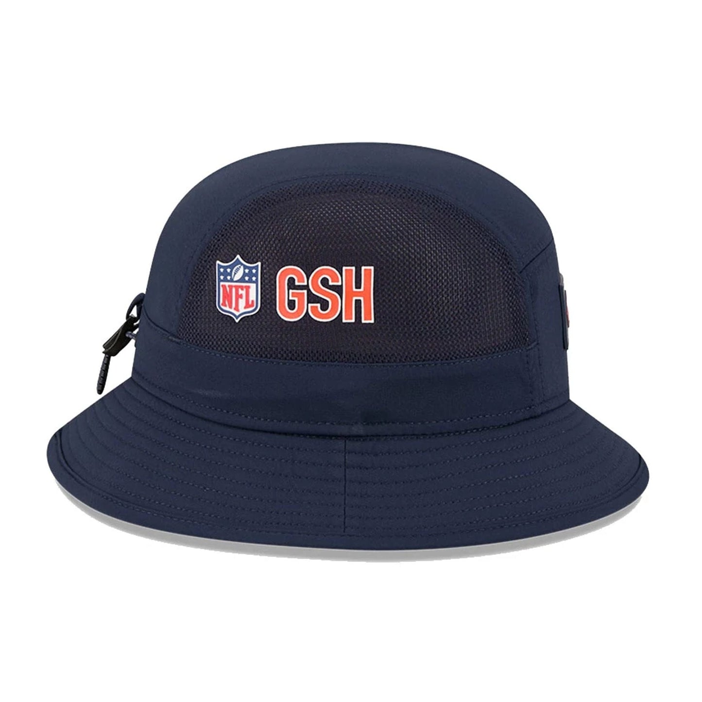 This is a Chicago Bears NFL Sideline 2025 Navy Stretch Bucket Hat 3