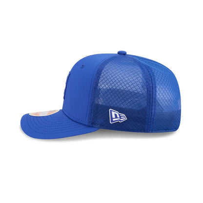 This is a Buffalo Bills NFL Sideline 2025 Blue 9SEVENTY Trucker Stretch Snap Adjustable Cap 4