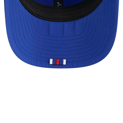 This is a Buffalo Bills NFL Sideline 2025 Blue 9SEVENTY Trucker Stretch Snap Adjustable Cap 6