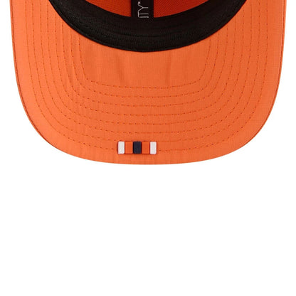 This is a Denver Broncos NFL Sideline 2025 Orange 9SEVENTY Trucker Stretch Snap Adjustable Cap 7
