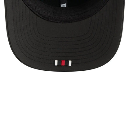 This is a Atlanta Falcons NFL Sideline 2025 Black 9SEVENTY Trucker Stretch Snap Adjustable Cap 7