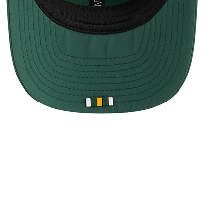 This is a Green Bay Packers NFL Sideline 2025 Dark Green 9SEVENTY Trucker Stretch Snap Adjustable Cap 7