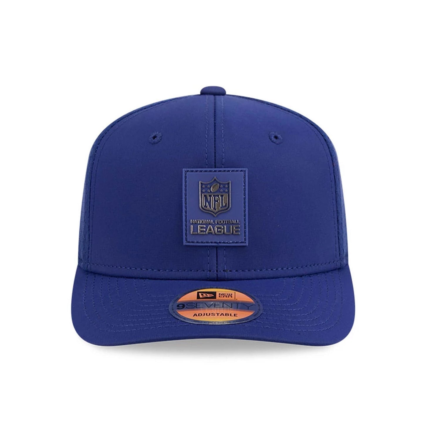 This is a NFL Official Logo NFL Sideline 2025 Blue 9SEVENTY Trucker Stretch Snap Adjustable Cap 2