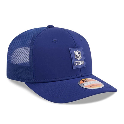 This is a NFL Official Logo NFL Sideline 2025 Blue 9SEVENTY Trucker Stretch Snap Adjustable Cap 3