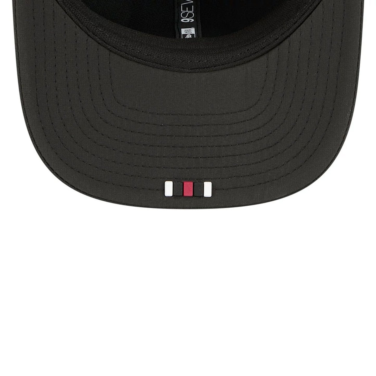This is a Arizona Cardinals NFL Sideline 2025 Black 9SEVENTY Trucker Stretch Snap Adjustable Cap 2