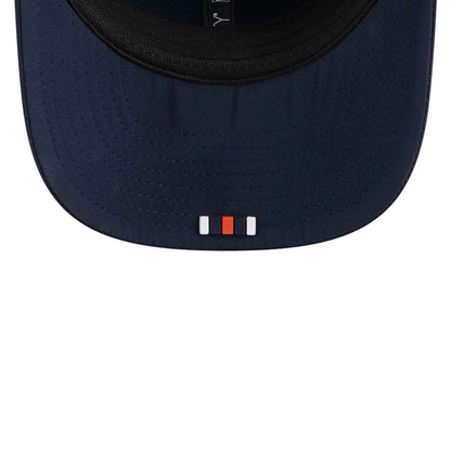 This is a Chicago Bears NFL Sideline 2025 Navy 9SEVENTY Trucker Stretch Snap Adjustable Cap 6
