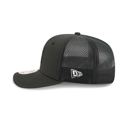 This is a Cincinnati Bengals NFL Sideline 2025 Black 9SEVENTY Trucker Stretch Snap Adjustable Cap 4
