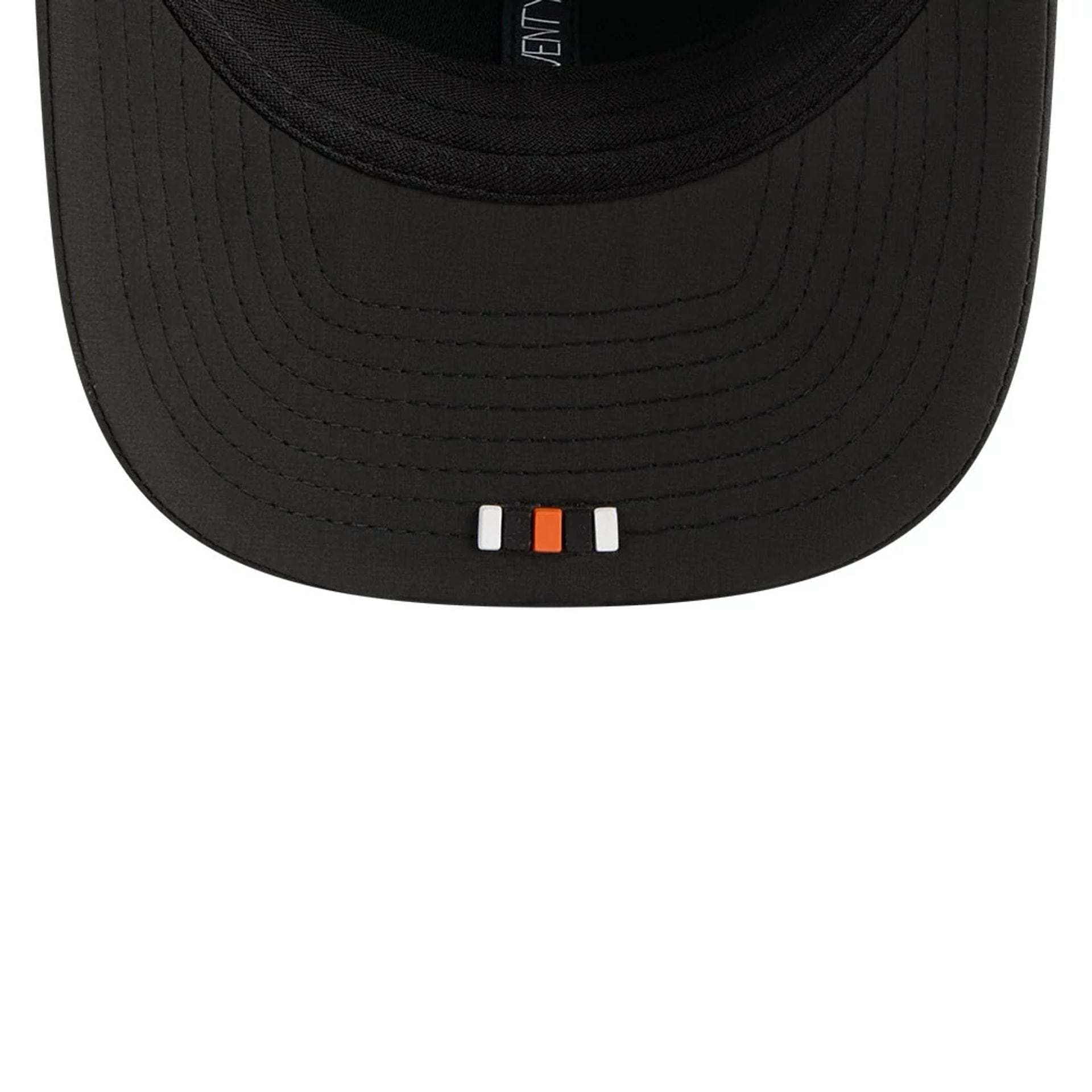 This is a Cincinnati Bengals NFL Sideline 2025 Black 9SEVENTY Trucker Stretch Snap Adjustable Cap 6
