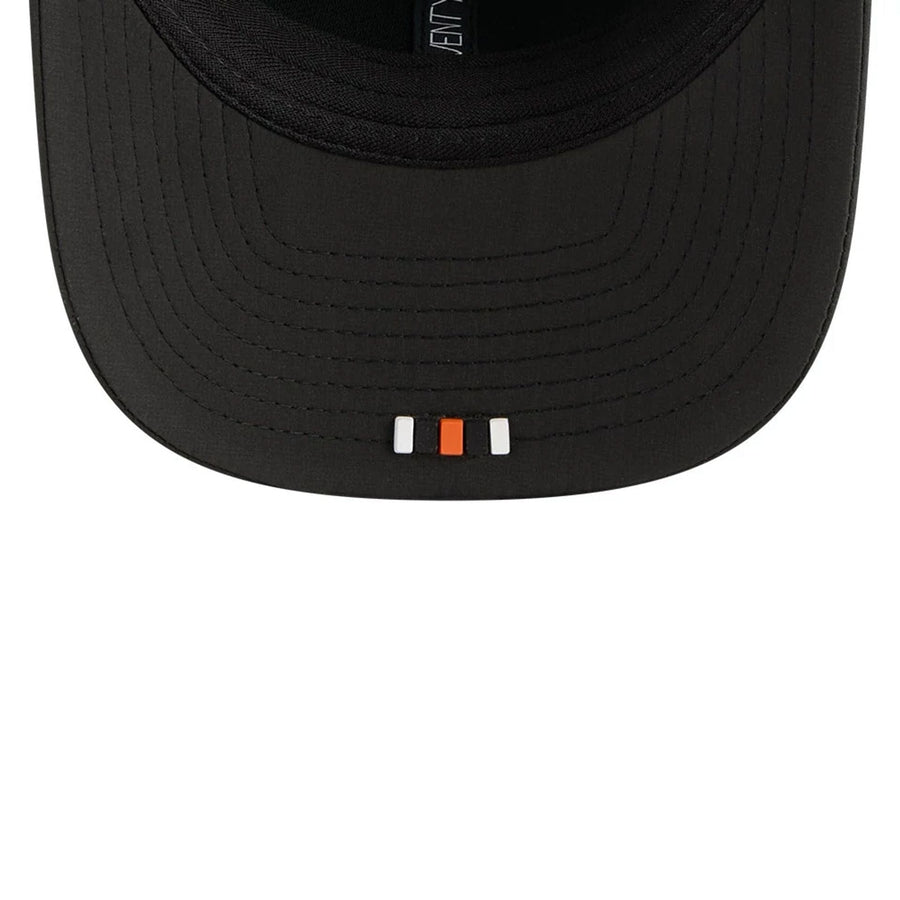 This is a Cincinnati Bengals NFL Sideline 2025 Black 9SEVENTY Trucker Stretch Snap Adjustable Cap 6