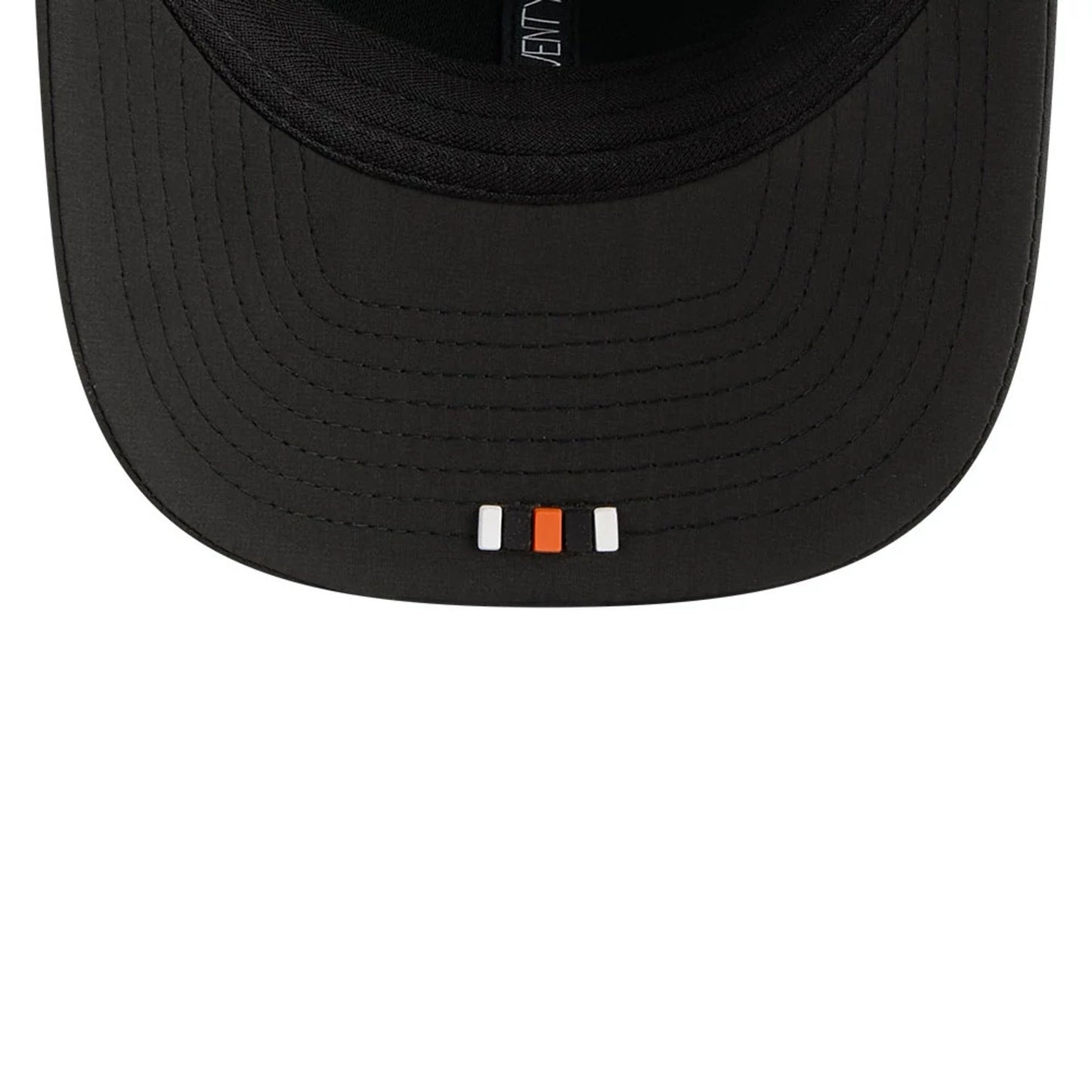 This is a Cincinnati Bengals NFL Sideline 2025 Black 9SEVENTY Trucker Stretch Snap Adjustable Cap 6