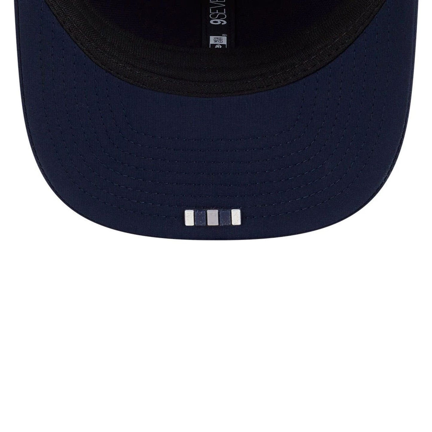 This is a Dallas Cowboys NFL Sideline 2025 Dark Blue 9SEVENTY Trucker Stretch Snap Adjustable Cap 2