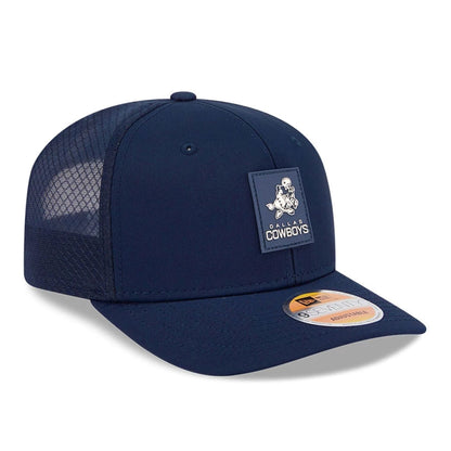 This is a Dallas Cowboys NFL Sideline 2025 Dark Blue 9SEVENTY Trucker Stretch Snap Adjustable Cap 4