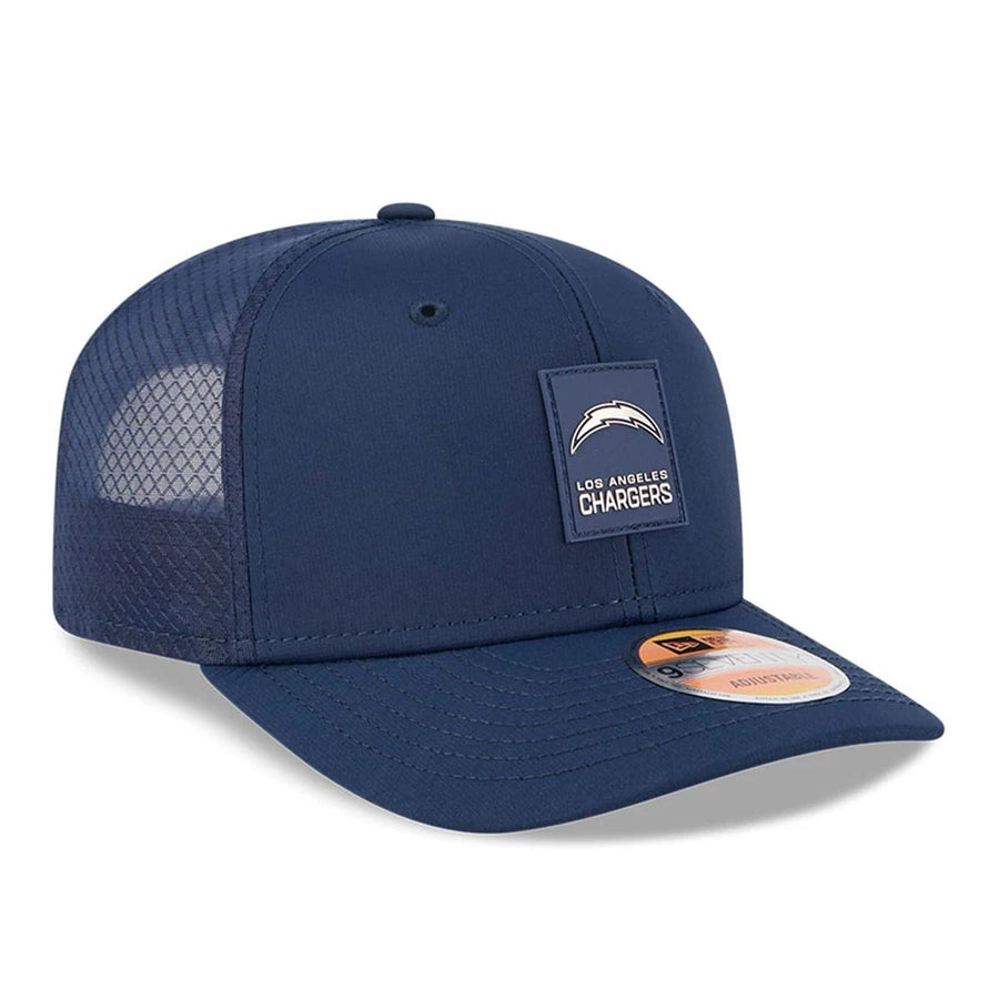 This is a LA Chargers NFL Sideline 2025 Blue 9SEVENTY Trucker Stretch Snap Adjustable Cap 3