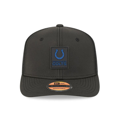 This is a Indianapolis Colts NFL Sideline 2025 Black 9SEVENTY Trucker Stretch Snap Adjustable Cap 3