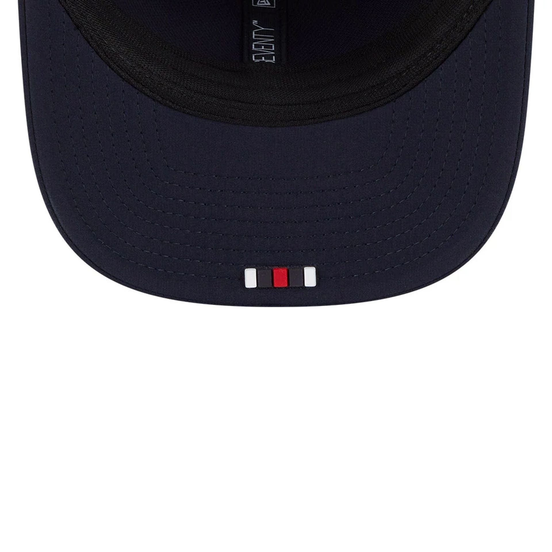 This is a Houston Texans NFL Sideline 2025 Navy 9SEVENTY Trucker Stretch Snap Adjustable Cap 7