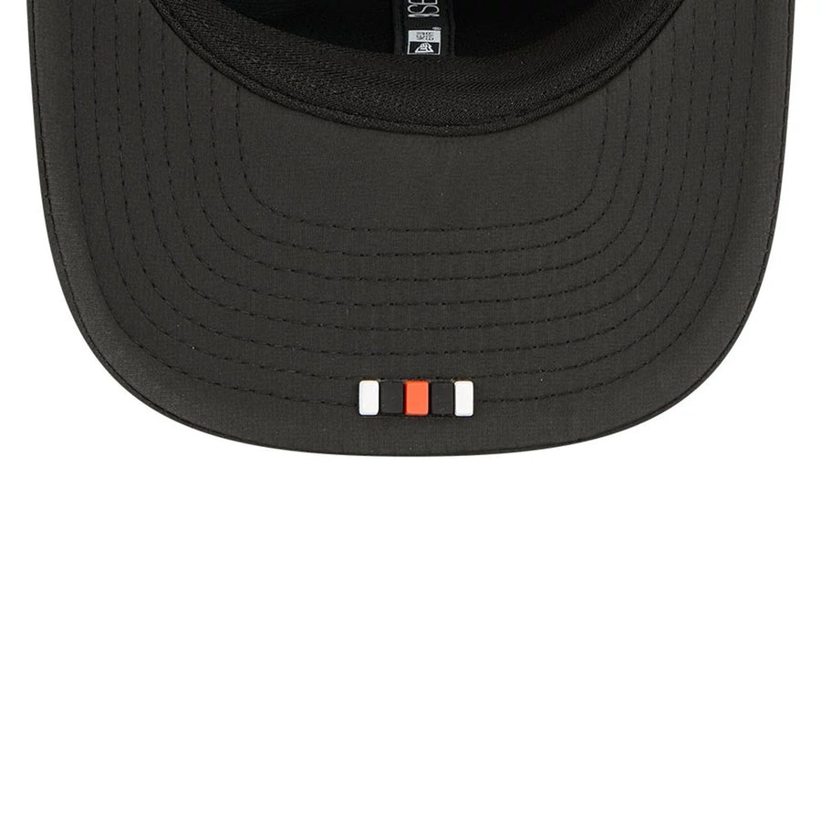 This is a Cincinnati Bengals NFL Sideline 2025 Black 9SEVENTY Trucker Stretch Snap Adjustable Cap 2