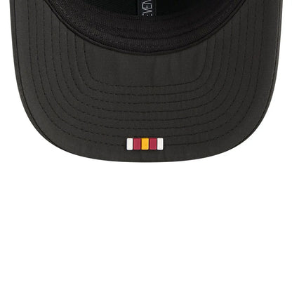 This is a Washington Commanders NFL Sideline 2025 Black 9SEVENTY Trucker Stretch Snap Adjustable Cap 2