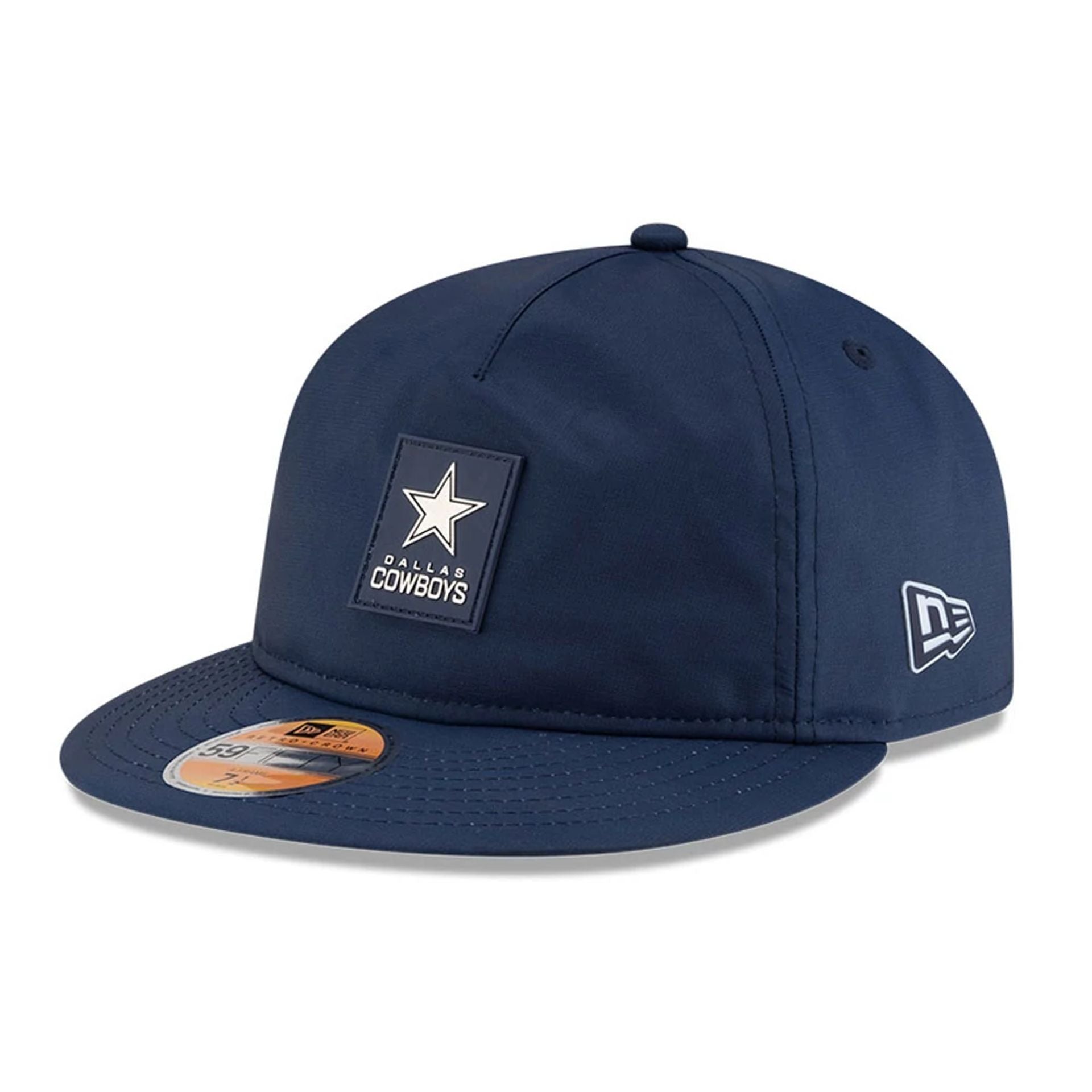This is a Dallas Cowboys NFL Sideline 2025 Dark Blue Retro Crown 59FIFTY Fitted Cap 1