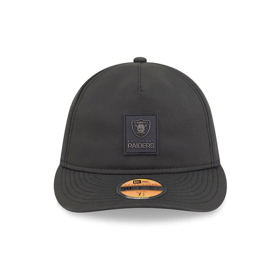 This is a Las Vegas Raiders NFL Sideline 2025 Black Retro Crown 59FIFTY Fitted Cap 2