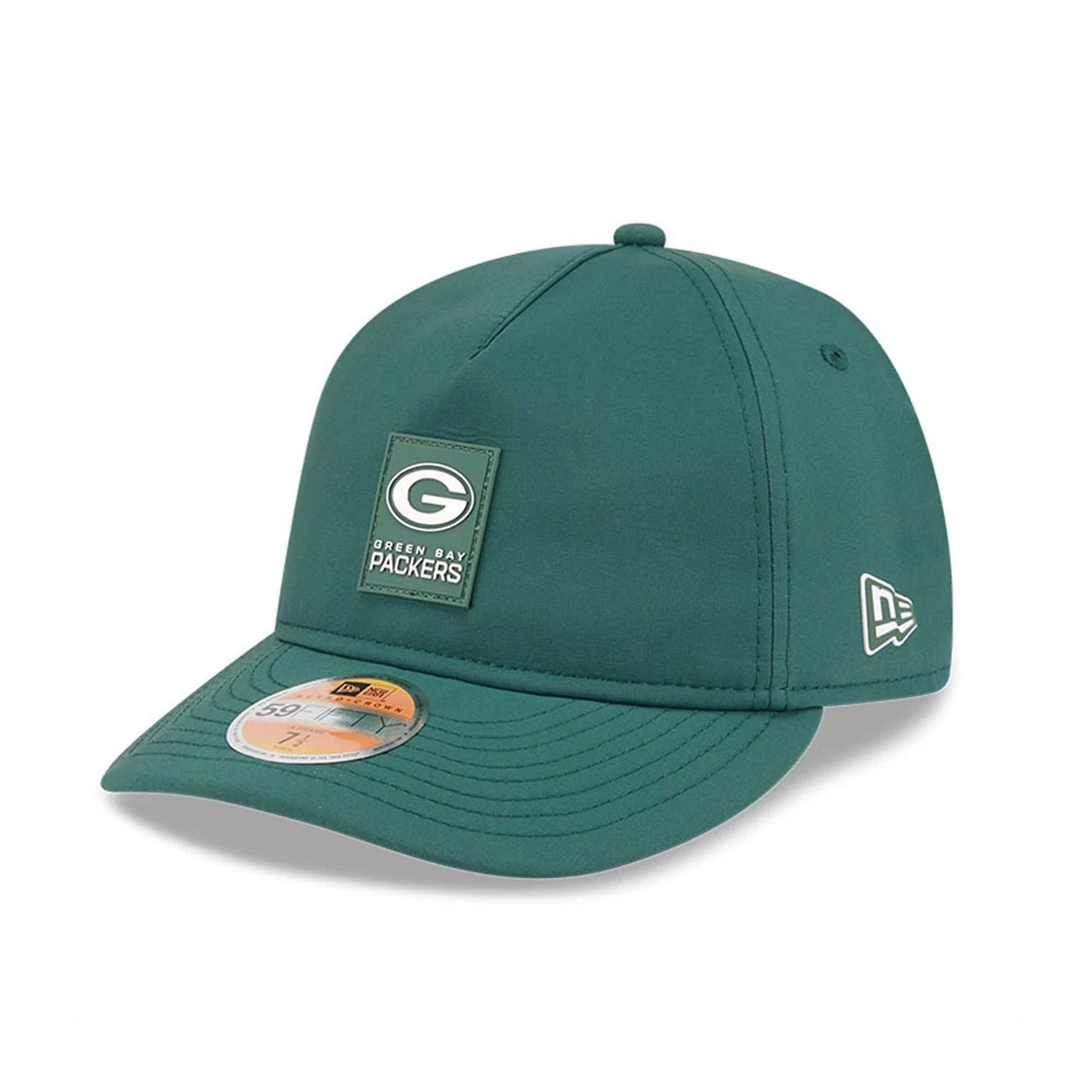 This is a Green Bay Packers NFL Sideline 2025 Dark Green Retro Crown 59FIFTY Fitted Cap 1