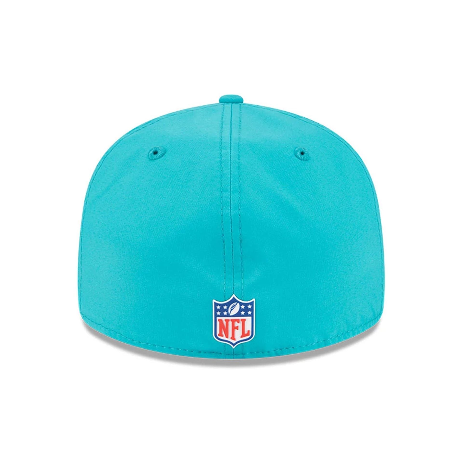 This is a Miami Dolphins NFL Sideline 2025 Turquoise Retro Crown 59FIFTY Fitted Cap 7