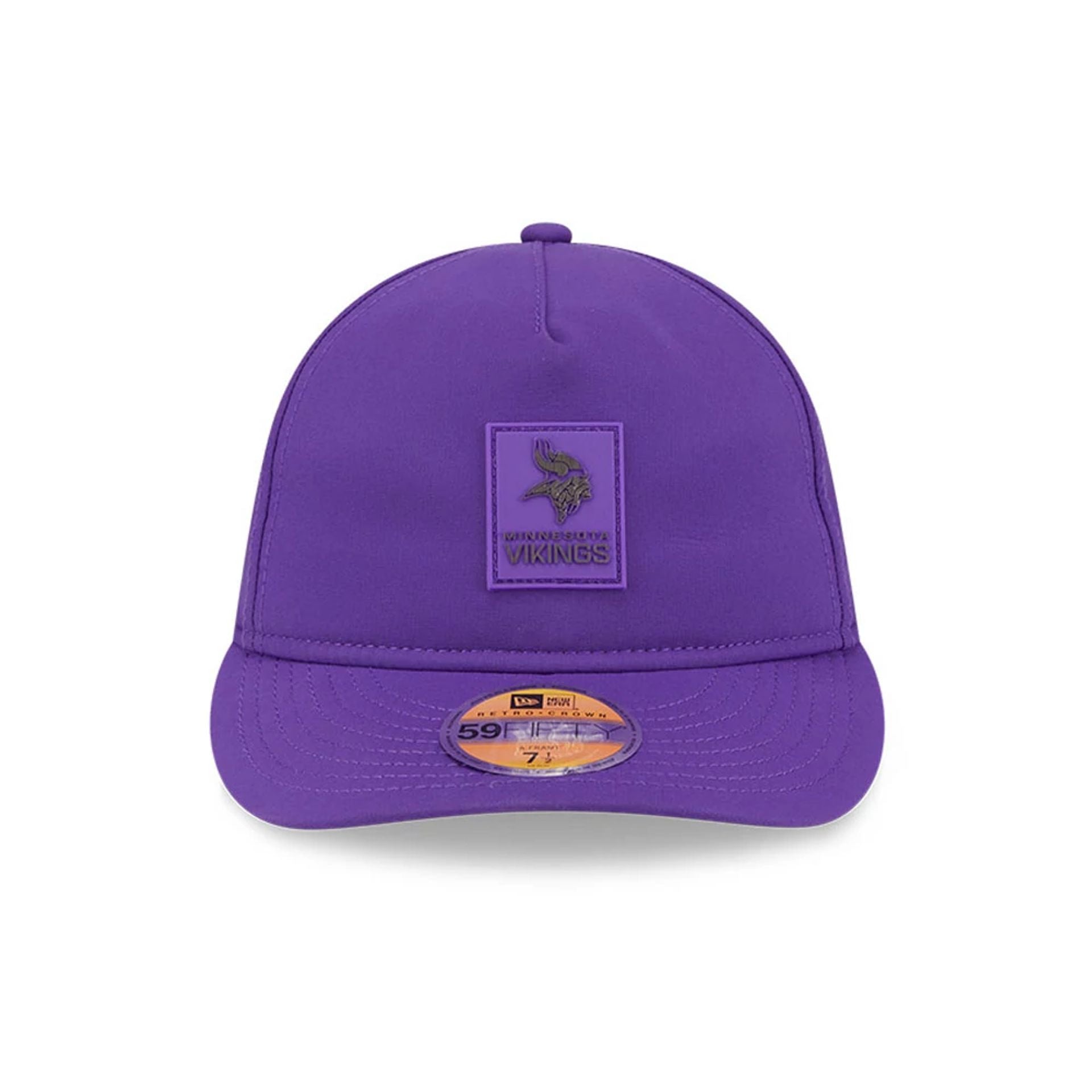 This is a Minnesota Vikings NFL Sideline 2025 Purple Retro Crown 59FIFTY Fitted Cap 2