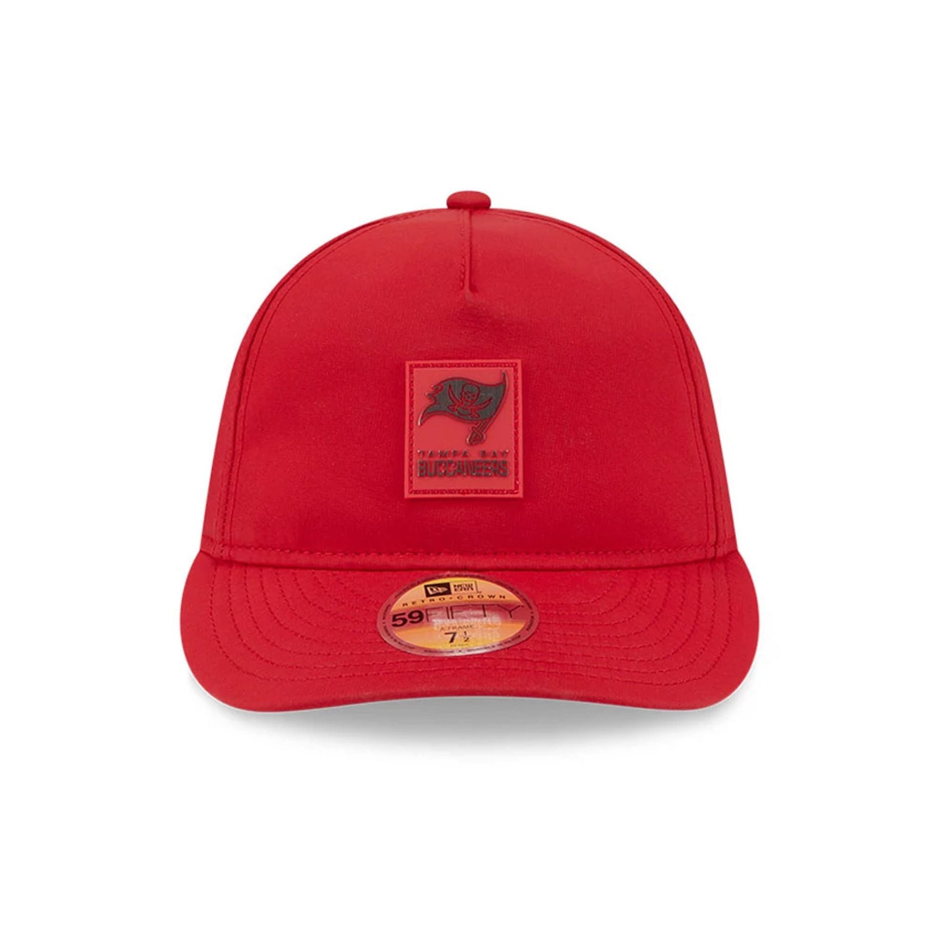 This is a Tampa Bay Buccaneers NFL Sideline 2025 Red Retro Crown 59FIFTY Fitted Cap 2