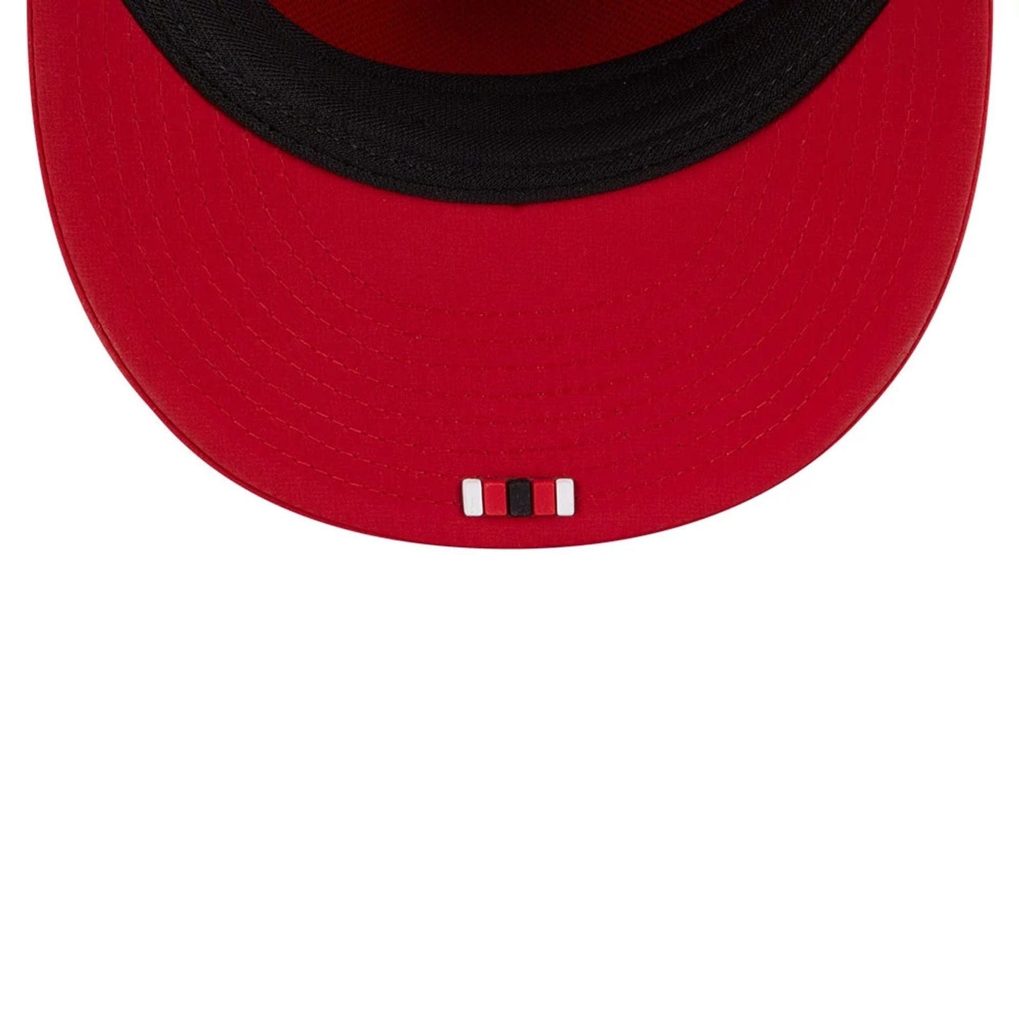 This is a San Francisco 49ers NFL Sideline 2025 Red Retro Crown 59FIFTY Fitted Cap 7