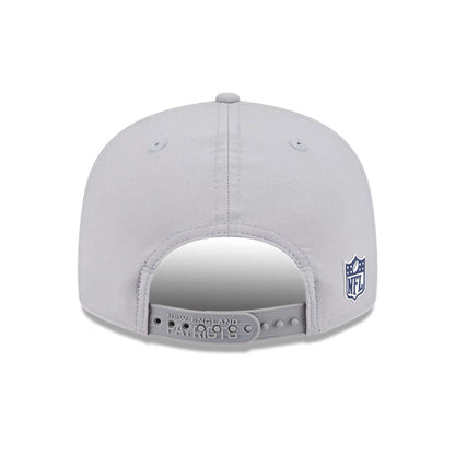 This is a New England Patriots NFL Sideline 2025 Grey 9FIFTY Split Panel Snapback Adjustable Cap 6