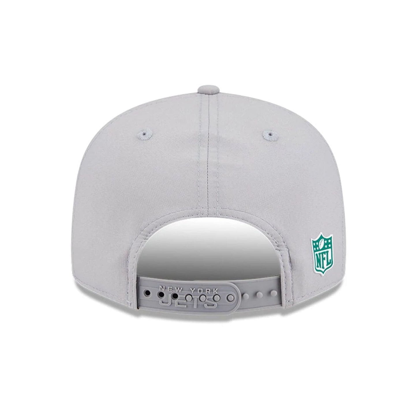 This is a New York Jets NFL Sideline 2025 Grey 9FIFTY Split Panel Snapback Adjustable Cap 6