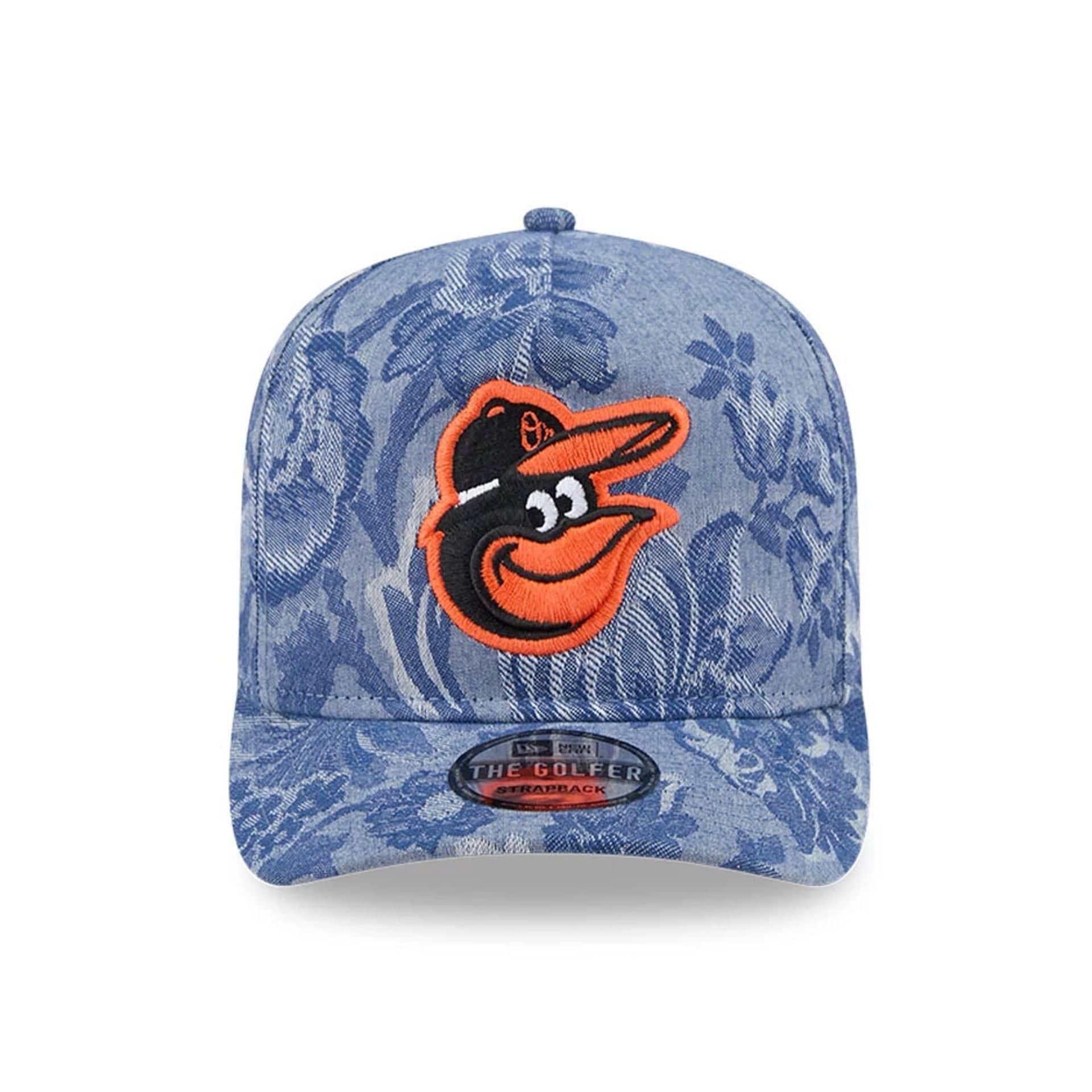 This is a Baltimore Orioles Denim Jacquard Blue Golfer Adjustable Cap 3