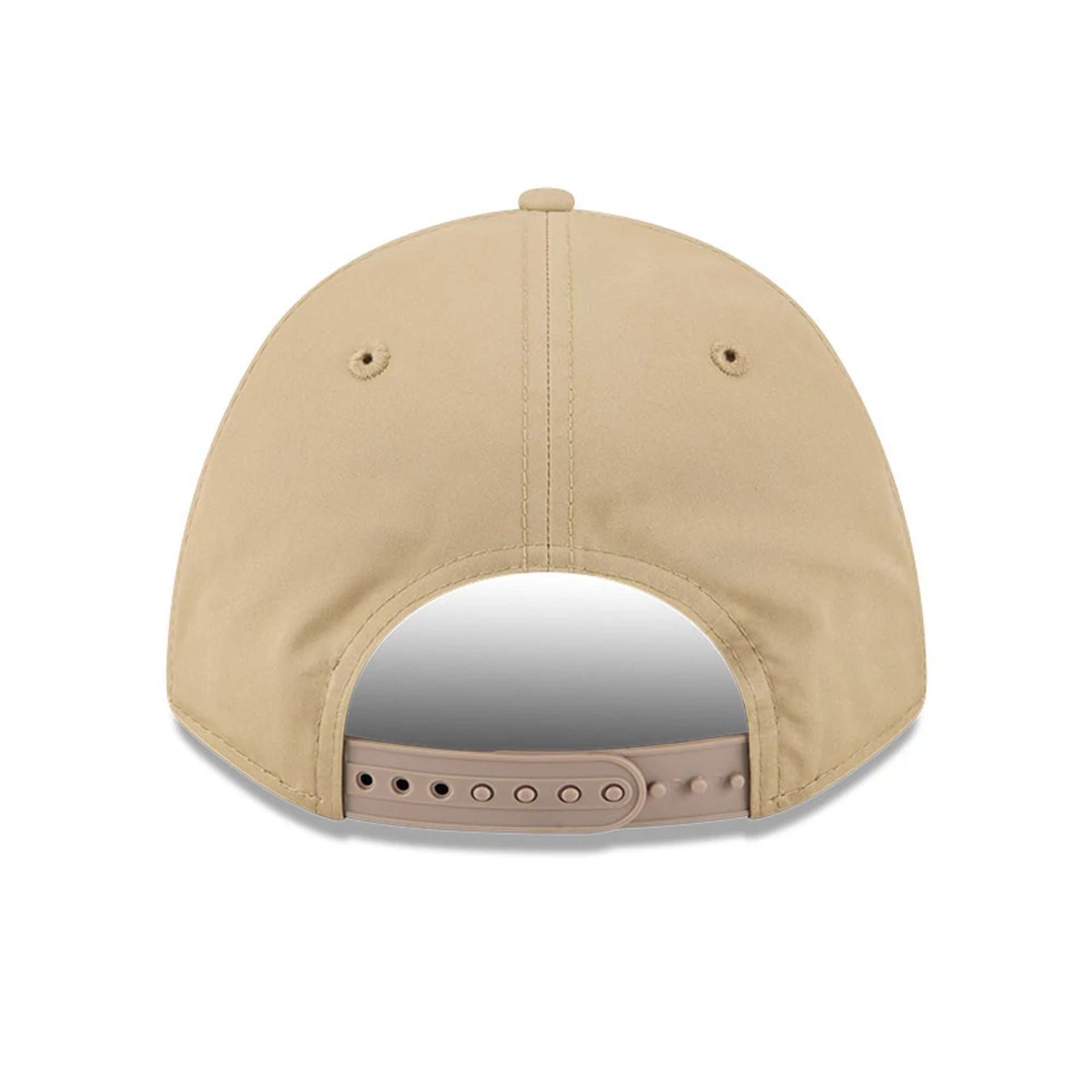 This is a New Era Elevated Beige 9FORTY M-Crown A-Frame Adjustable Cap 6