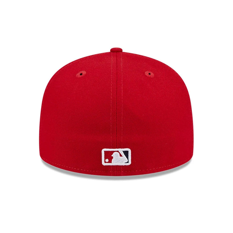 This is a LA Angels Floral Undervisor Red 59FIFTY Fitted Cap 7