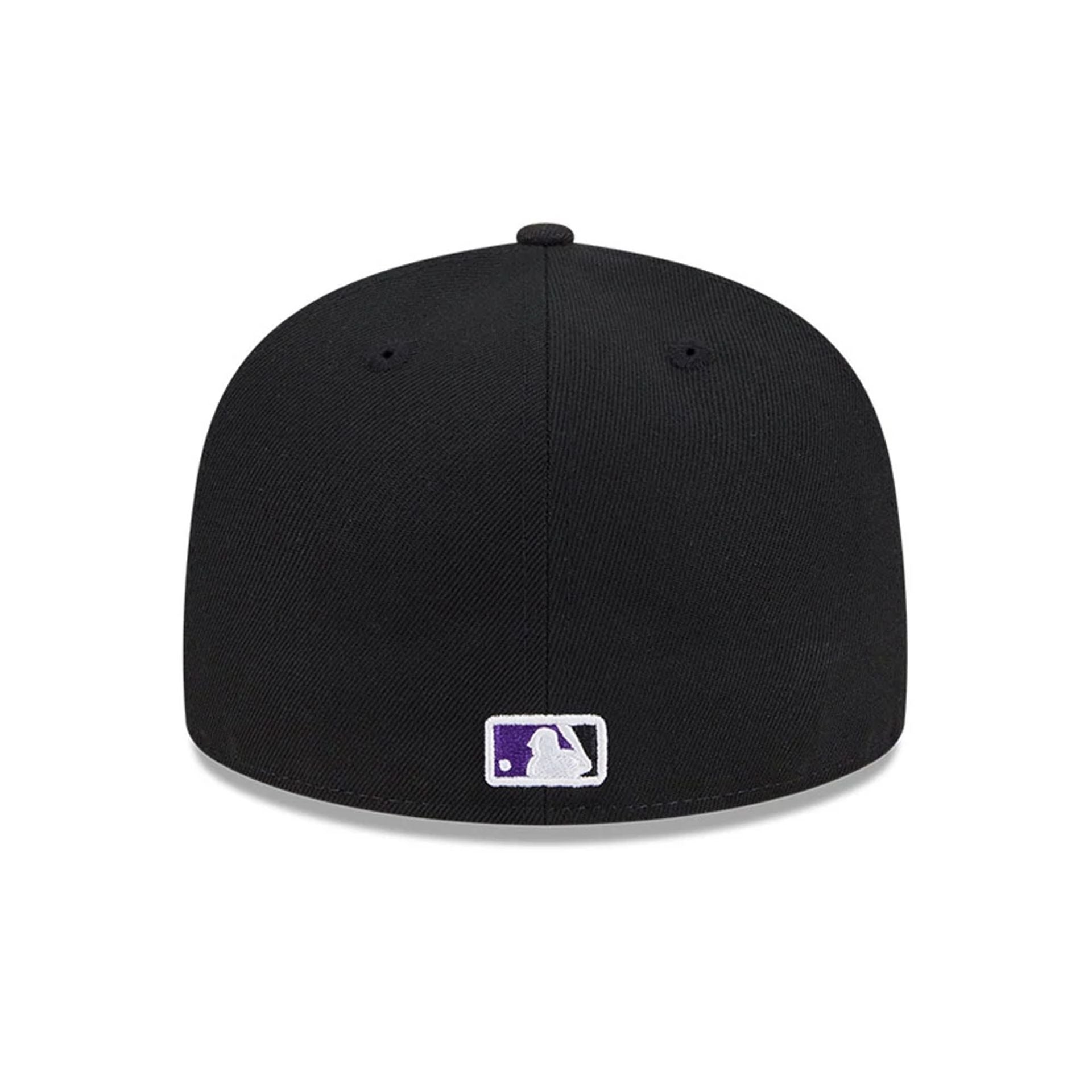 This is a Colorado Rockies Floral Undervisor Black 59FIFTY Fitted Cap 7