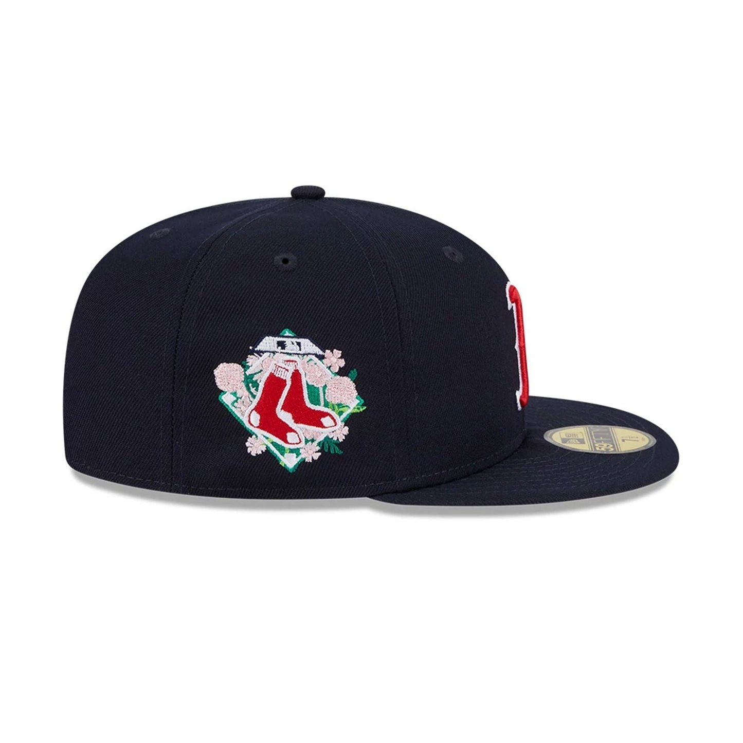 This is a Boston Red Sox Floral Undervisor Navy 59FIFTY Fitted Cap 5