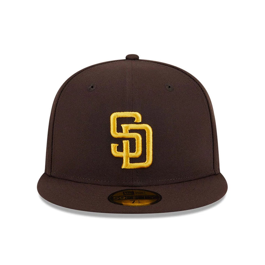 This is a San Diego Padres Floral Undervisor Dark Brown 59FIFTY Fitted Cap 3
